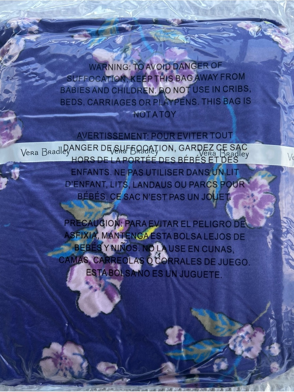 Vera Bradley Outlet Oversized Throw Blanket in Wild Roses NWT 66" x 94" Purple
